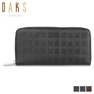 ダックス DAKS 長財布 メンズ ラウンドファスナー WALLET ブラック ネイビー ブラウン 黒 DP25918｜biget