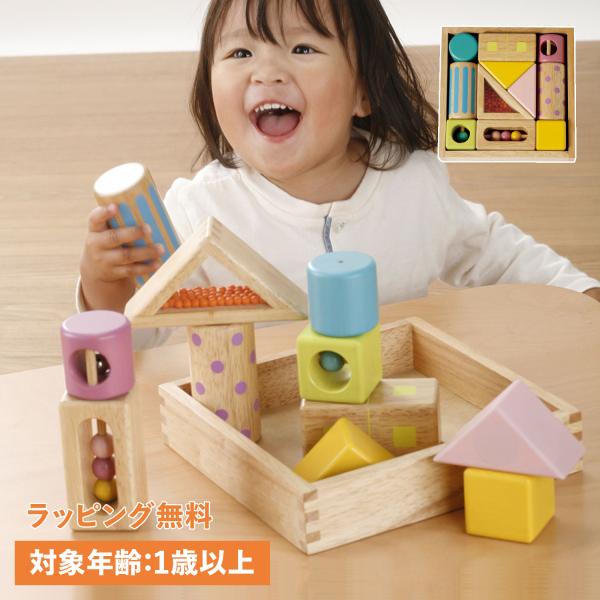 Ed・Inter エド・インター 積み木 音いっぱいつみき 1歳から 知育玩具 おもちゃ 木のおもち...