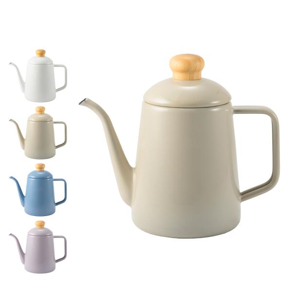 富士ホーロー ドリップポット コーヒーポット ケトル コットンプラス 1L IH ガス対応 COTT...