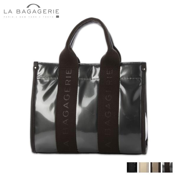 LA BAGAGERIE ラ バガジェリー トートバッグ レディース Mサイズ ブラック アイボリー...