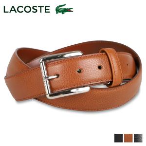 新品 ☆LACOSTE 日本製　牛革ベルト ☆茶色、ベージュ LACOSTE（ラコステ） ベルト レザー メンズ 本革 BELT ブラック