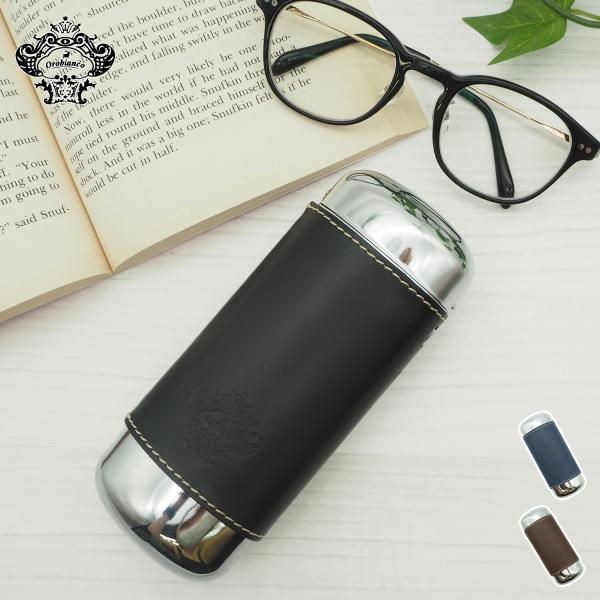 Orobianco オロビアンコ メガネケース 眼鏡 メンズ レディース 革 ブラック ネイビー ブ...