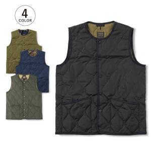 【TAION】ミリタリー クルーネック キルティングダウンベスト　週末値下げ TAION（タイオン） インナーダウン ベスト アウター メンズ レディース