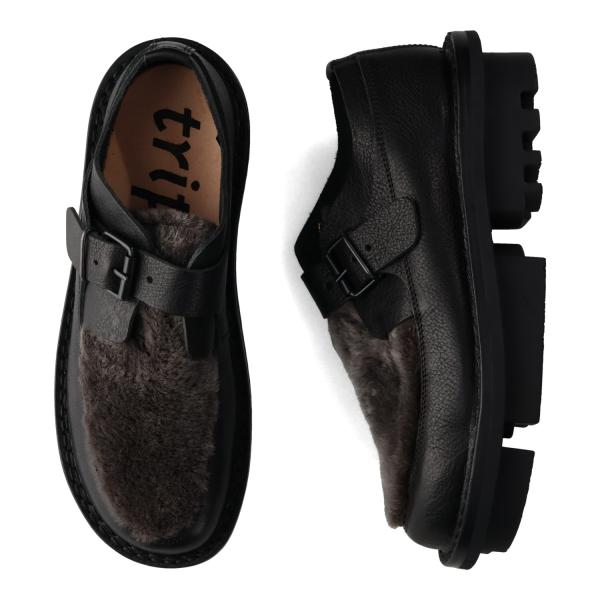 トリッペン trippen モンクストラップシューズ レザー ファー トランスフォーム レディース ...