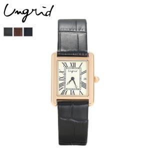 Ungrid アングリッド 腕時計 レディース CLASSICAL SQUARE LEATHER WATCH ブラック ブラウン シルバー 黒 UNG-21770T