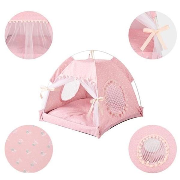 ペットベッド 猫ベッド 犬ベッド 可愛い ドーム型 ペットテント クッション付き 面白い 通気性 両...