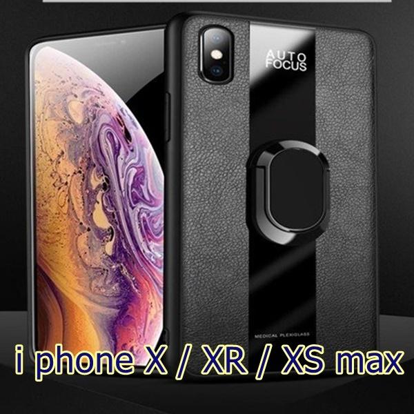 iPhone X ,i Phone XR ,i PhoneXs max リング式合皮TPUケース　強...