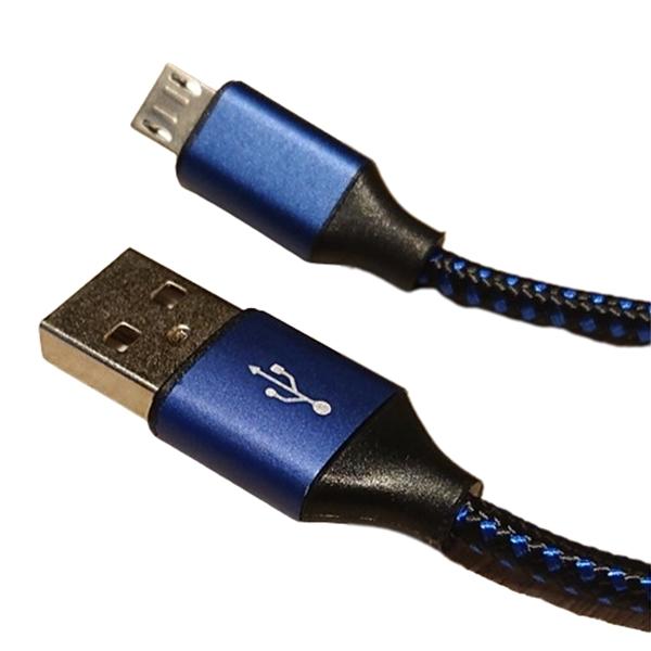 android micro USB ケーブル 100cm ブルー＆ブラック