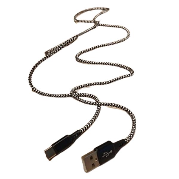 Cタイプ用 USB ケーブル 100cm ブラック＆シルバー