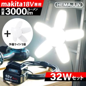 マキタカスタムライトグリップ式 1年保証】HEMAJUN 投光器 予備用ライト1個付 led 折りたたみ クリップ