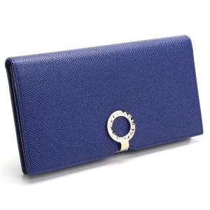 ブルガリ BVLGARI 長財布ニ折小銭入付き 36321 GRAIN CALF LEATHER BLUE DAHLIA/LIGHT GD ブルー系 レディース