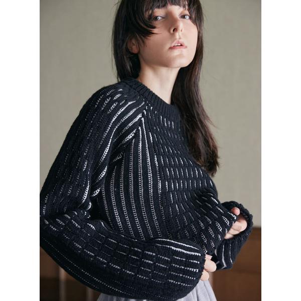 【50%OFF】畔ストライプショートニット　COEL　コエル　ニット　トップス