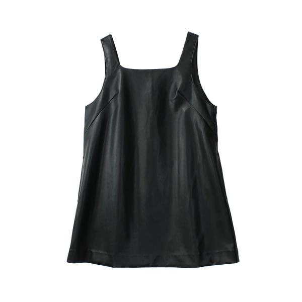 【50%OFF】 ボックスサロペットレザーミニワンピース　COEL　コエル　ワンピース
