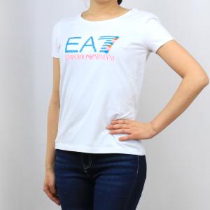 【均一セール】イーエーセブン EA7 TRAIN LOGO SERIES W TEE SS RN CROSS OVER GIPSY Ｔシャツ 3HTT31 TJ12Z 1100 WHITE ホワイト系 レディース  fl02-sale｜bighit