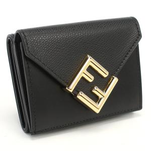 フェンディ FENDI FFダイヤモンド 三つ折り財布 小銭入付き ブランド 8M0480　ALWA　F0KUR ブラック wallet-01 mini-01｜bighit