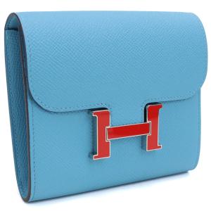 【78時間10名様限定！10%OFF】エルメス HERMES 二つ折り財布 ブランド  エプソン ブルー wallet-01 mini-01｜bighit