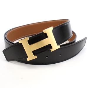 【78時間10名様限定！10%OFF】エルメス HERMES メンズベルト ブランド Hロゴ BOXカーフトゴ　NOIR-GOLD  belt-01   父の日｜bighit