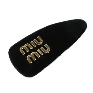 【MiuMiu正規品】ヘアクリップ バレッタ ブラック ロゴ MiuMiu】ヘアクリップ バレッタ ブラック ロゴ ブランド品卸