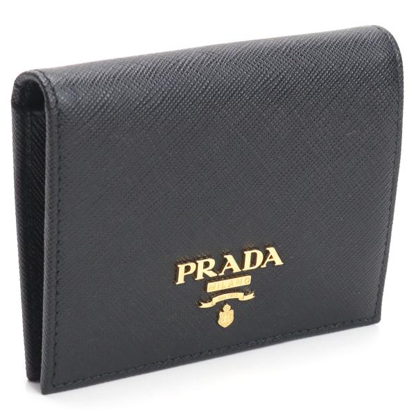 PRADA プラダ 二折財布小銭入付き 1MV204 QWA F0002 レディース ブラック