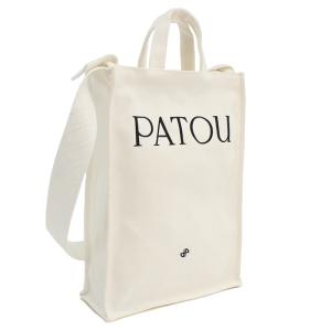 パトゥ PATOU トートバッグ ヴァーティカル 2WAY ショルダー レディース ロゴ ブランド AC0620076　001W ホワイト系　bag-01｜bighit