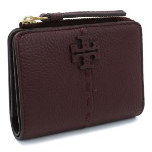 トリーバーチ TORY BURCH MCGRAW 二折財布小銭入付き ブランド 148751　500 WINE ボルドー系 wallet-01｜bighit