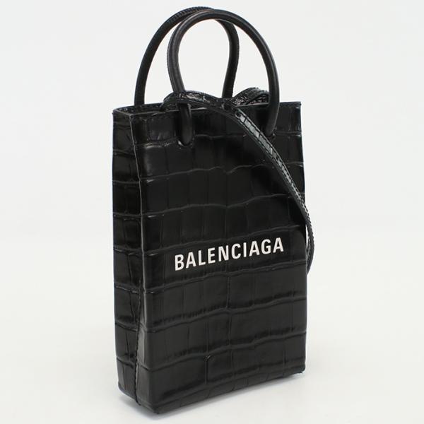 中古良品バレンシアガBALENCIAGA ミニ ショッピングバッグ カーフ 593826 1000 ...