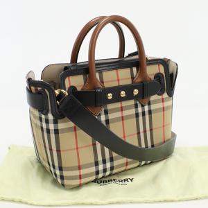 【78時間10名様限定！10%OFF】中古良品バーバリーBURBERRY ノバチェック 2WAYトートバッグ コットン 8021274 ベージュ系　 ランク：A us-2 2WAY｜bighit