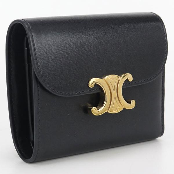 中古良品 CELINE セリーヌ 三つ折り財布 10D783DPV スモール フラップウォレット ト...