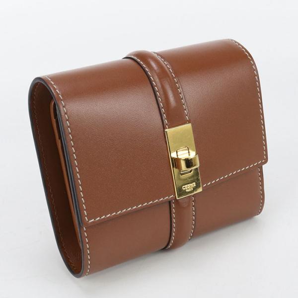 中古良品 CELINE セリーヌ 三折財布 10F523CQ7 04LU スモール トリフォールドウ...