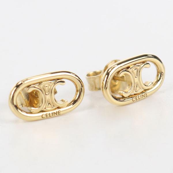 中古・未使用 CELINE セリーヌ ピアス トリオンフ レディース ゴールド