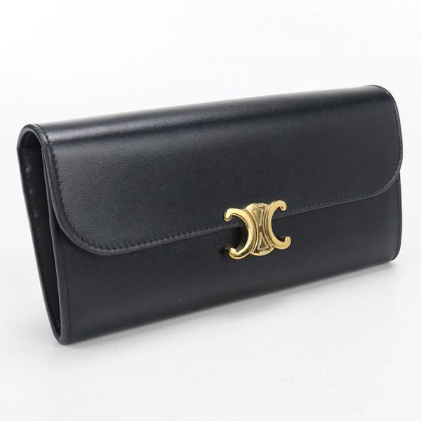 中古良品 CELINE セリーヌ 長財布二折 10E313DPV.38NO ラージウォレット トリオ...
