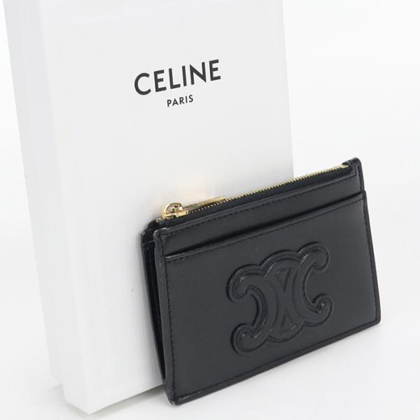 中古良品 CELINE セリーヌ 小銭入れ フラグメントケース トリオンフ レディース ブラック