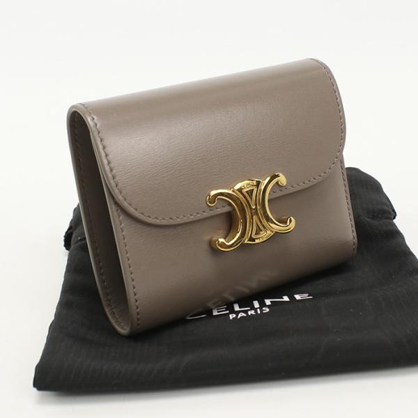 中古良品 CELINE セリーヌ 三つ折り財布 10D783DPV.10BL スモール　フラップウォ...