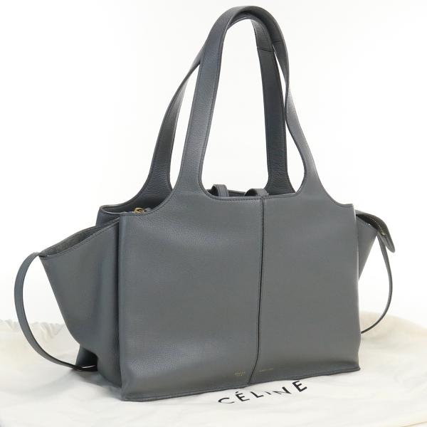 中古良品セリーヌCELINE トライフォールドミディアムトートバッグ カ 178883AIK  ラン...