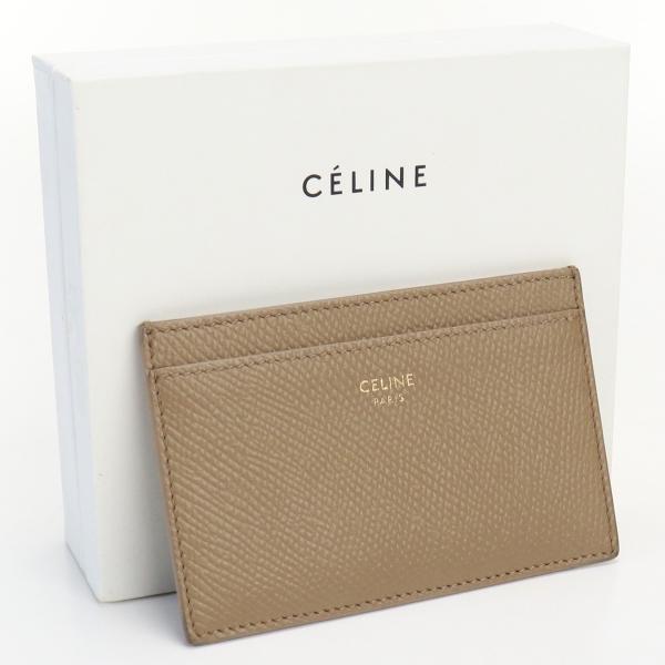 中古良品セリーヌCELINE カードホルダー　ブランド レザー 10B703BEL.02BA ベージ...