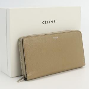 【限定P5倍】中古セリーヌCELINE ラージジップウォレット 長財布 ブランド カーフスキン  ラ...