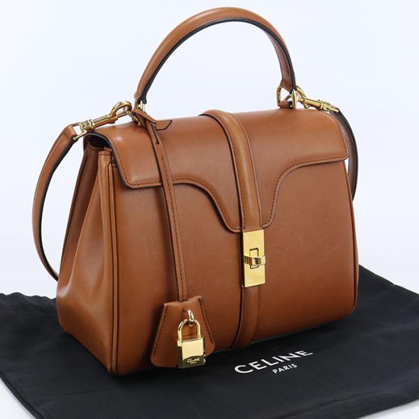 中古セリーヌCELINE 16セーズ スモール バッグ　レザー 188003BF.9.03TN ブラ...