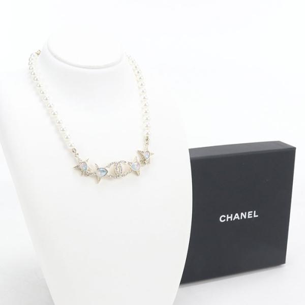 中古良品 CHANEL シャネル ネックレス パール ココマーク レディース ゴールド