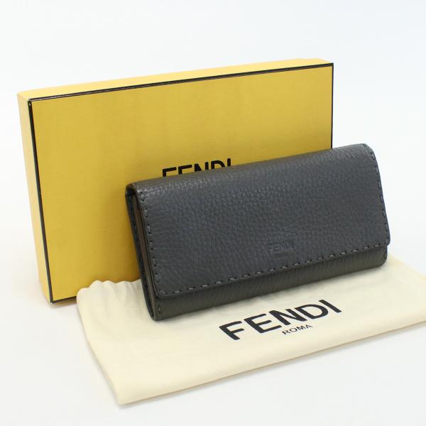 中古良品フェンディFENDI セレリア ロングウォレット　ブランド レザー 8M0384 SER グ...