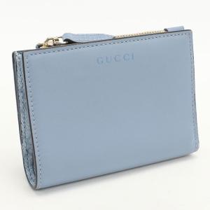 中古・未使用 GUCCI グッチ 二つ折り財布 826718 ミディアムジップウォレット GGエンブレム レディース ブル