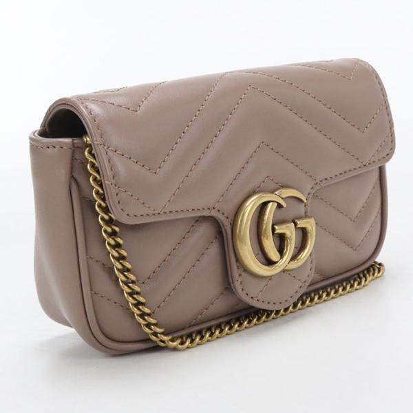 中古良品 GUCCI グッチ ショルダーバッグ 476433 ミニバッグ GGマーモント レディース...