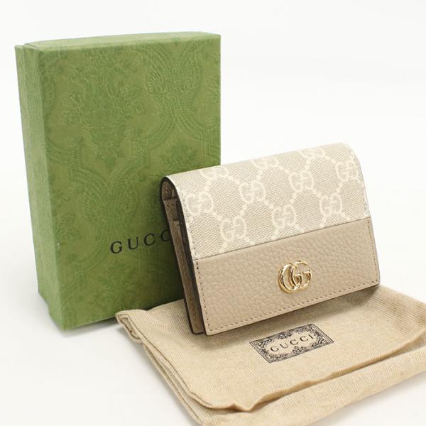 中古・未使用 GUCCI グッチ 二つ折り財布 658610 カードケース ウォレット ダブルG レ...