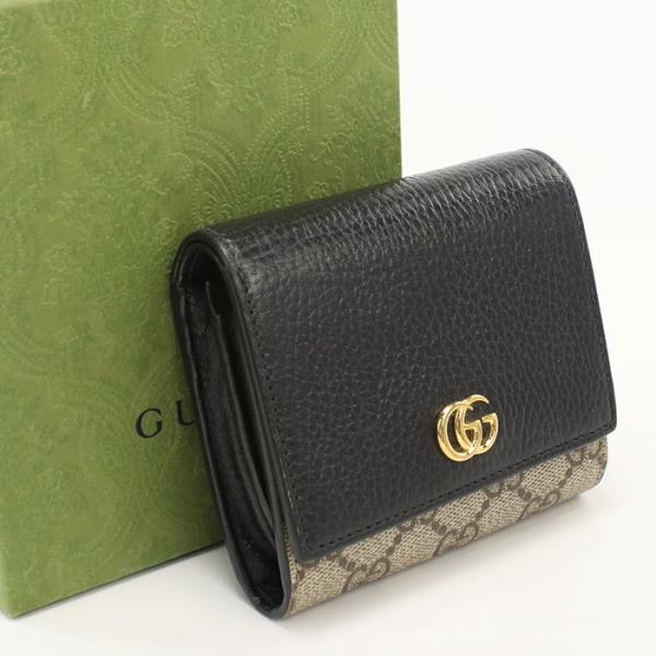 中古良品 GUCCI グッチ 二つ折り財布 598587 ミディアム ウォレット ダブルG レディー...