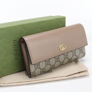 中古良品 GUCCI グッチ 長財布二折 456116 バイカラー コンチネンタルウォレット ダブルG レディース ベージュ