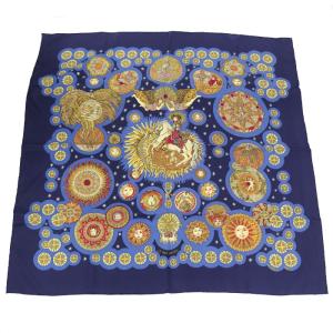 二子玉) エルメス HERMES カレ90 LE PARADIS DU ROY 王の楽園 シルク