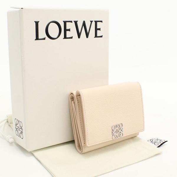 中古美品 LOEWE ロエベ 三つ折り財布 C821TR2X16 トライフォールド ウォレット アナ...