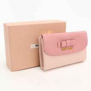 miu miu（ミュウミュウ） マドラス レザー ドット柄 3つ折り 財布