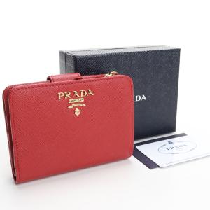 中古・未使用プラダPRADA 二折財布小銭入れ付き 1ML018 QWA F068Z レッド ランク：S us-1 未使用品