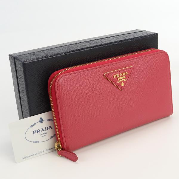 中古プラダPRADA ジップアラウンド長財布　ブランド サフィアーノ 1M0506 ZLR F050...