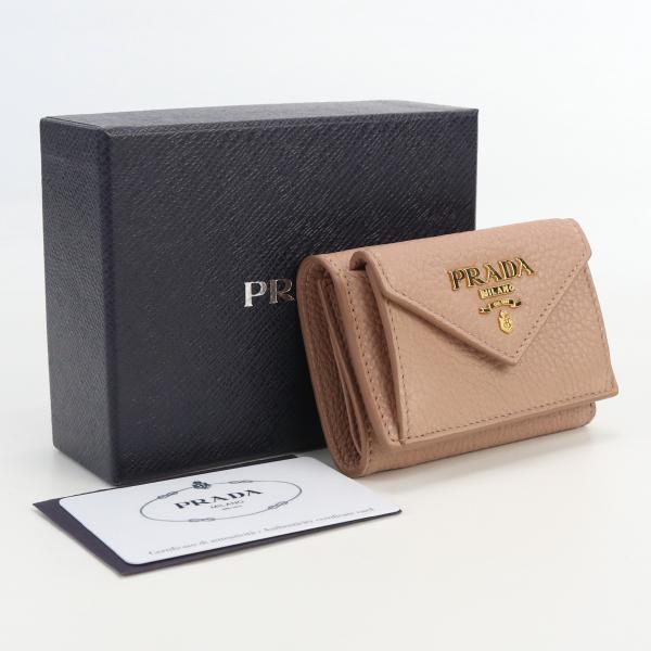 中古良品プラダPRADA 3つ折り財布 レザー ブランド 1MH021 2E3A F0236  ラン...